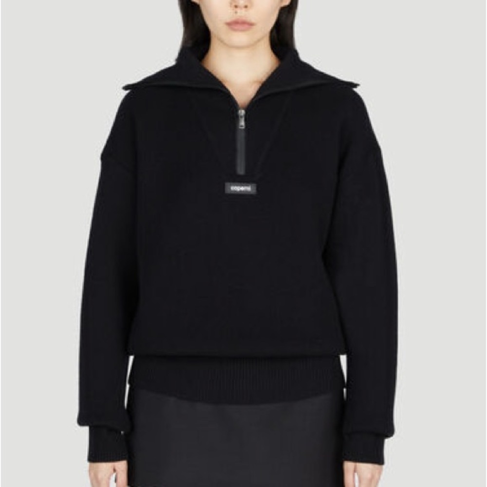 Coperni Boxy Half Zip Knit Sweater